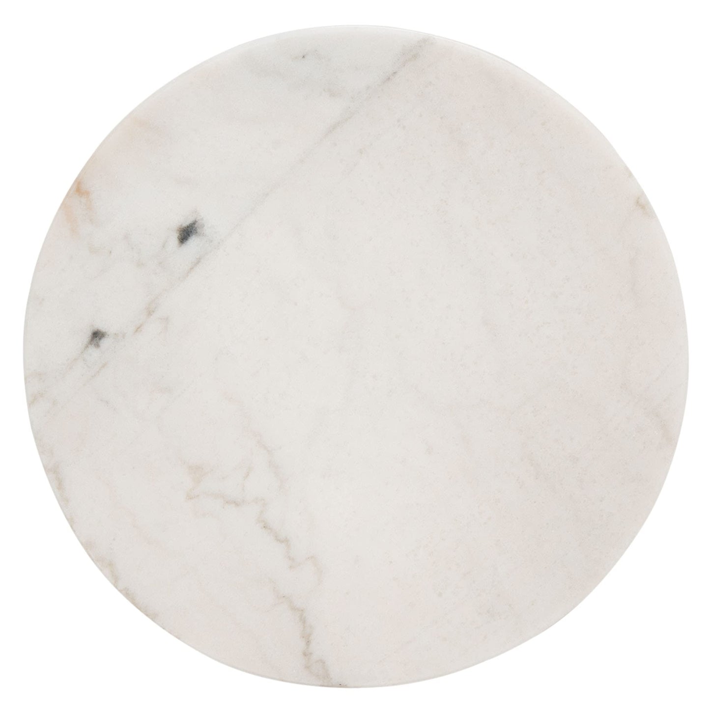 SAFAVIEH Home Collection Marini Marble/Walnut Round Top Accent End Table