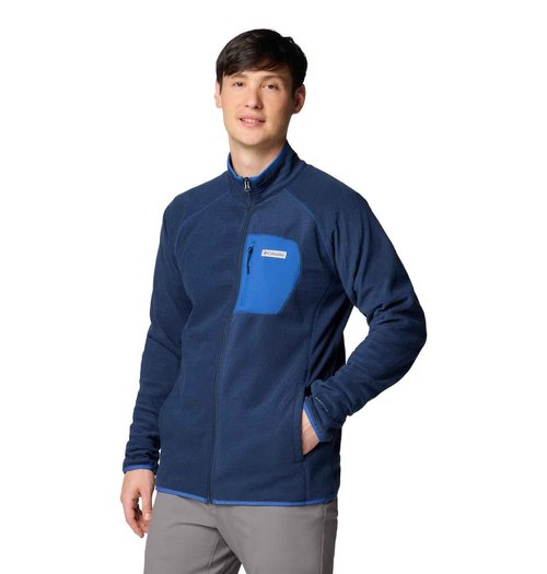 Columbia Men's Outdoor Tracks Full Zip II, Collegiate Navy/MTN Blue, Small