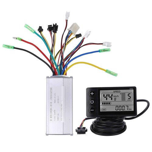 Alomejor Electric Scooter Controller Kit, Brushless Motor Control, 22A High Current, LCD Display Meter, 36/48V 500/750W, for Urban Commute, Casual Ride, Long-Distance Travel, Daily Transpor