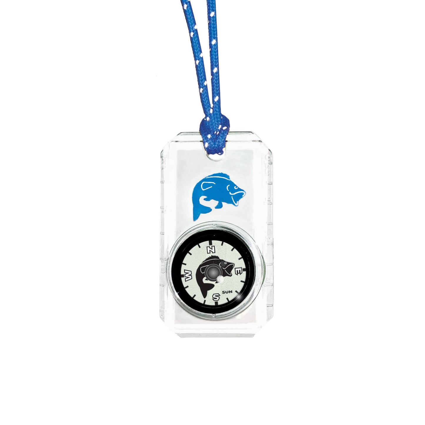 Sun Company Wildlife Compass For Kids - Childrens Compasses For Camping, Hiking, And Exploring | Break-Away Neon Lanyard (Blue
