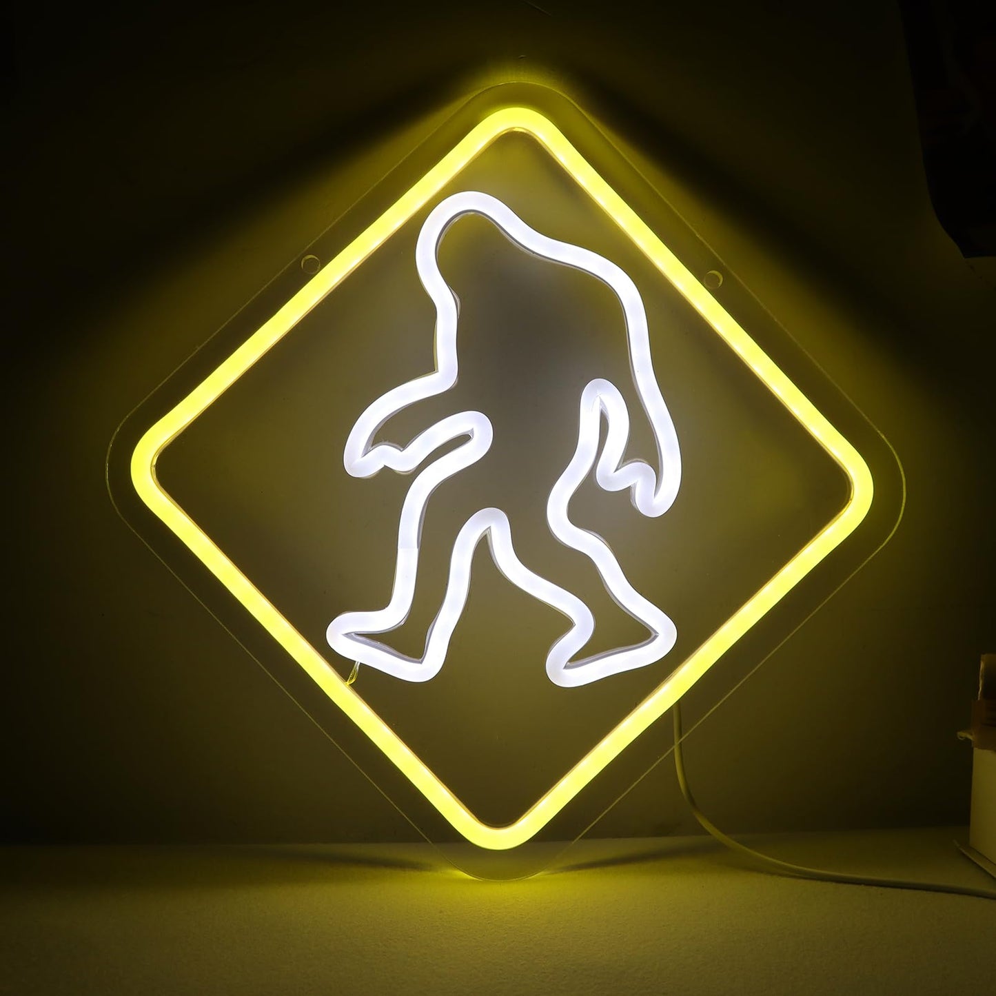 Pinlangdou Sasquatch Neon Sign Bigfoot Neon Light for Bedroom Hallway Garage Home Wall Decor Man Cave Children's Room for Birthday Party Gifts for Fans Friends Kids 12.2 * 12.2 in