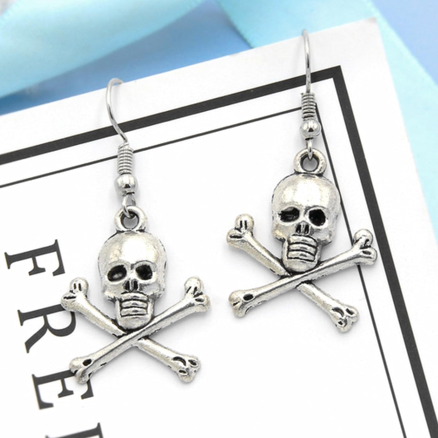 Leprato Skeleton Pirate Earrings Halloween Skull Dangle Earrings Ear Drops Hook Jewelry Gifts for Women