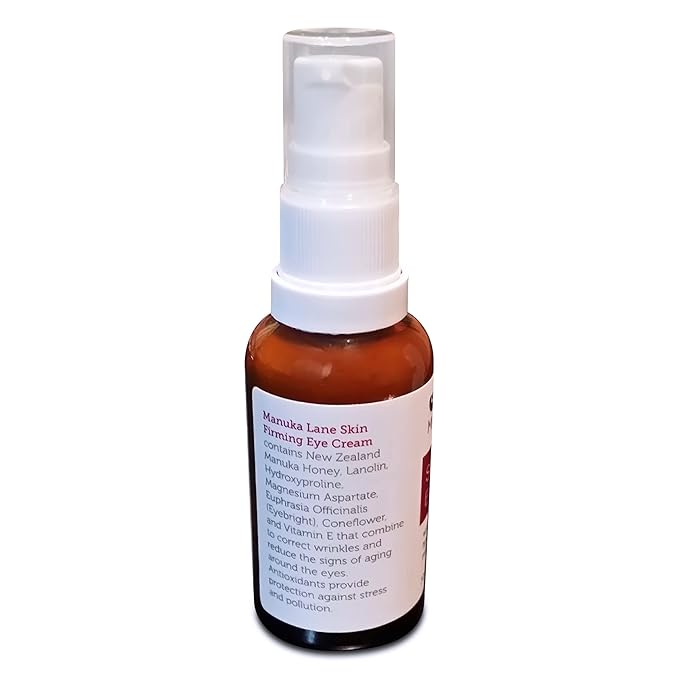 Manuka Lane Natural Eye Cream Moisturizer with Manuka Honey, Eyebright, Vitamin E, and Lanolin – Nature’s Most Powerful Defense Against Dark Circles Under-Eye Bags, Dark Circles and Puffiness