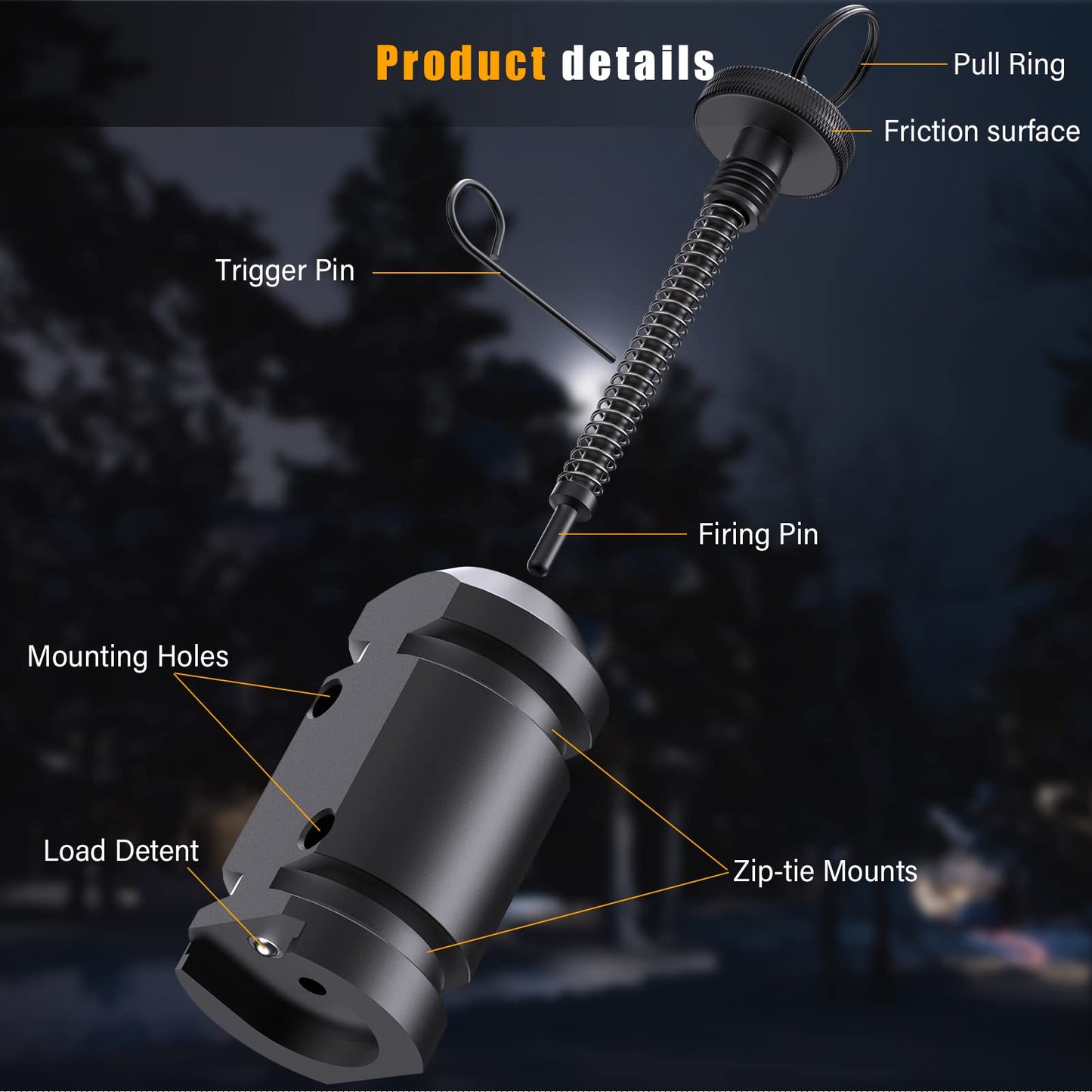 Trip Alarm, Perimeter Trip Alarm, 12 Gauge Camping Trip Wire Alarm Device, Early Warning Security System For Camping And Propert