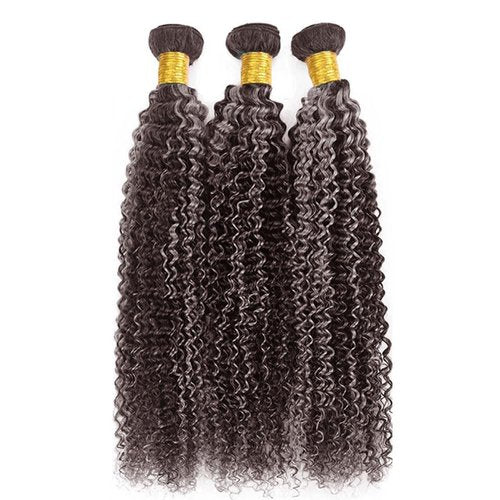 Fabimiya P4/GREY Human Hair Bundles 20 22 24 inch Jerry Curly Wave Human Hair Bundles Highlight Chocolate Grey Unprocessed Soft Sewn In Hair with Double Weft for Black Women