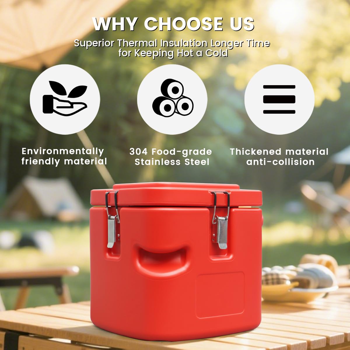 4.23 Gallon Insulated Soup Container Commercial Food Warmer for Hot or Cold Food, 17 QT hot Boxes for Catering,Food Cooler with 4 Buckles, Handles,Soup Carrier for Restaurant, Canteen,Home