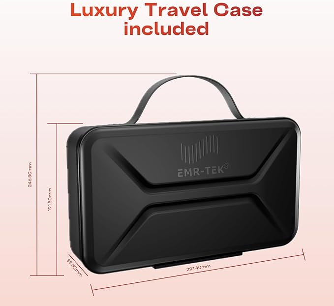 EMR-TEK Firefly Portable Red Light Therapy for Face & Body | Blend of Red (630nm 670nm) & Near-Infrared (830nm) Light | First-Ever Cordless COB Red Light Device | Flicker-Free, Travel Case Included