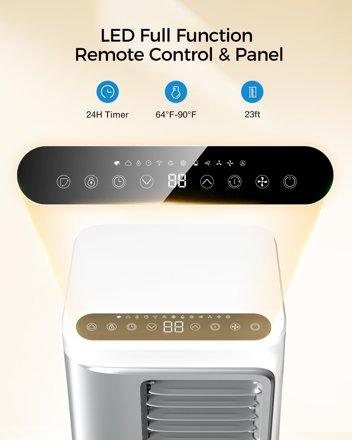 16000 BTU Portable Air Conditioners for Large Rooms up to 750 Sq. Ft., 5-in-1 Smart AC with WiFi App, Remote Control, Fast Cooling, Dehumidifier, Sleep Mode, 24H Timer & Window Kit