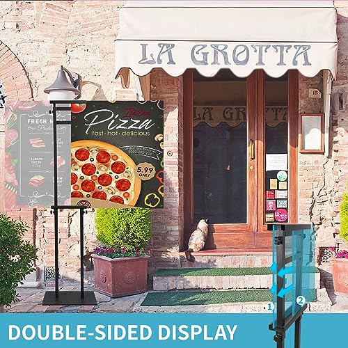 JR-MOV Poster Stand Heavy Duty - Adjustable Poster Stands for Display Foam Board, Double Sided Pedestal Floor Standing Sig...