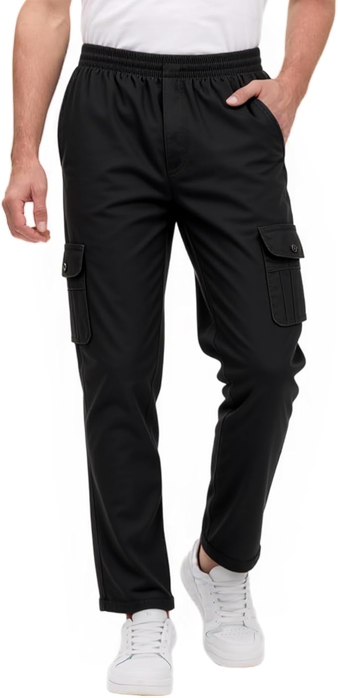 Men's Lightweight Cargo Pants with Pockets Casual Athletic Jogger Sports Outdoor Trousers Relaxed Fit Sports-Fan-Pants