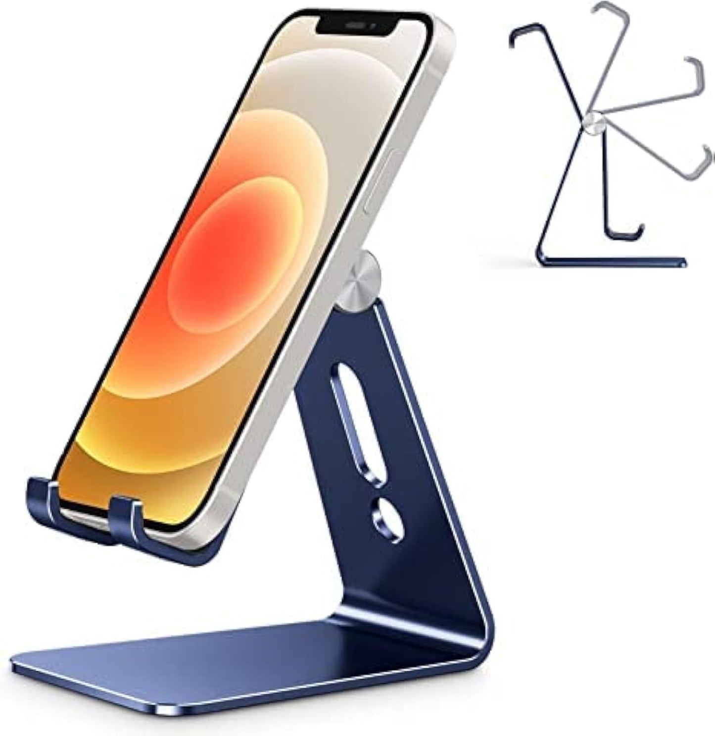 Omoton Adjustable Cell Phone Stand, C2 Aluminum Desktop Phone Holder Dock Compatible With Iphone 15 14 13 Xs Xr 8 Plus 7 6, Sams