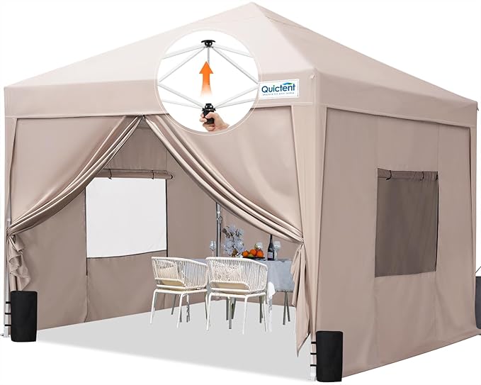 Quictent Privacy 10x10 Pop up Canopy Tent with Sidewalls and Roll-up Ventilated Windows, One Person Setup, Easy Outdoor Co...