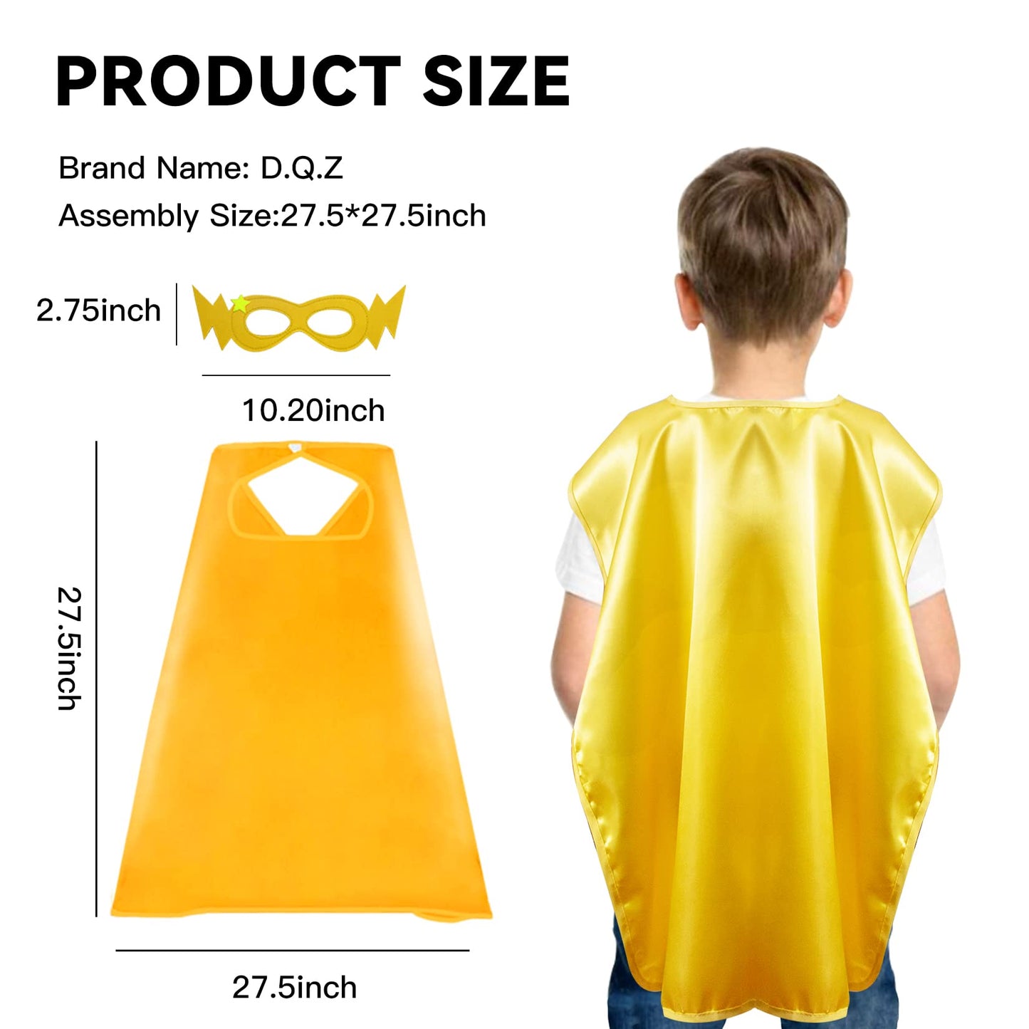 D.Q.Z Superhero-Capes for Kids 20 Sets, Birthday Gifts for Boys Girls Role Play, Super Hero Toys for School Halloween Party (Gold)