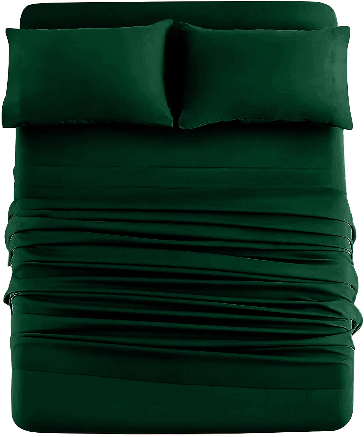 DAN RIVER King Jersey Sheet Set | Luxury 100% Cotton Bed Sheets | T-Shirt Sheets | All Season Bedding | Soft Comfortable Deep Pocket Jersey Cotton Bed Sheets (4Pc, King, Hunter Green)