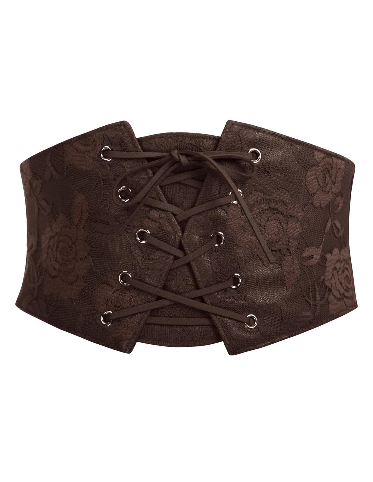 Corset Belt for Women Underbust Boned Lace Up Bustier Renaissance Pirate Corset Belt