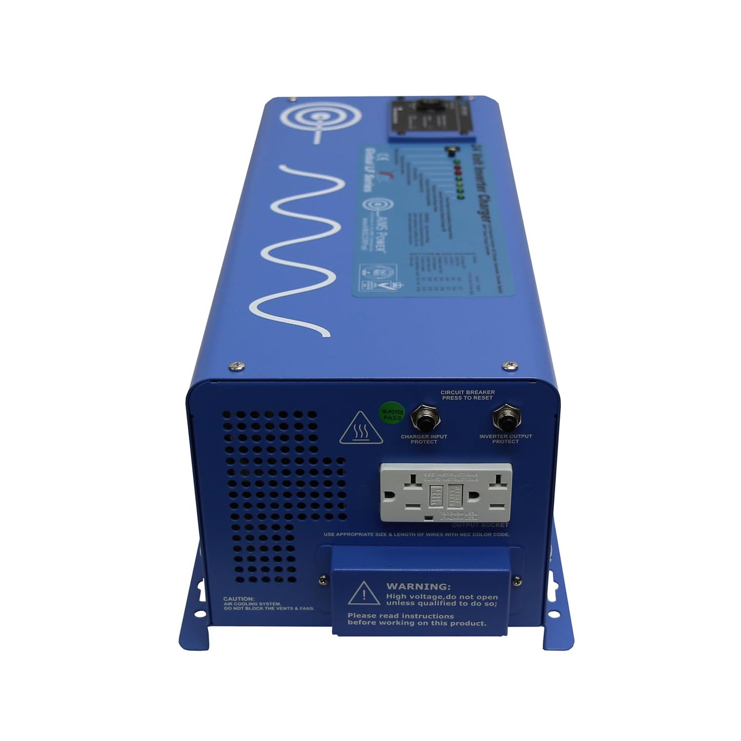 Aims Power Picoglf20W24V120Vr Pure Sine Inverter Charger, 2000 Watts Continuous Power Output, 6000 Watts Surge Rating, 24V, Batt