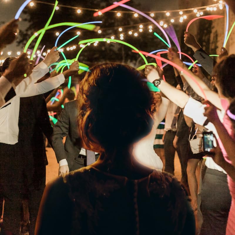 Glow Fever Glow Sticks Bulk 100ct 22'' Glow Necklaces with Connectors, Neon Light Sticks for Party Festivals Raves Concert...