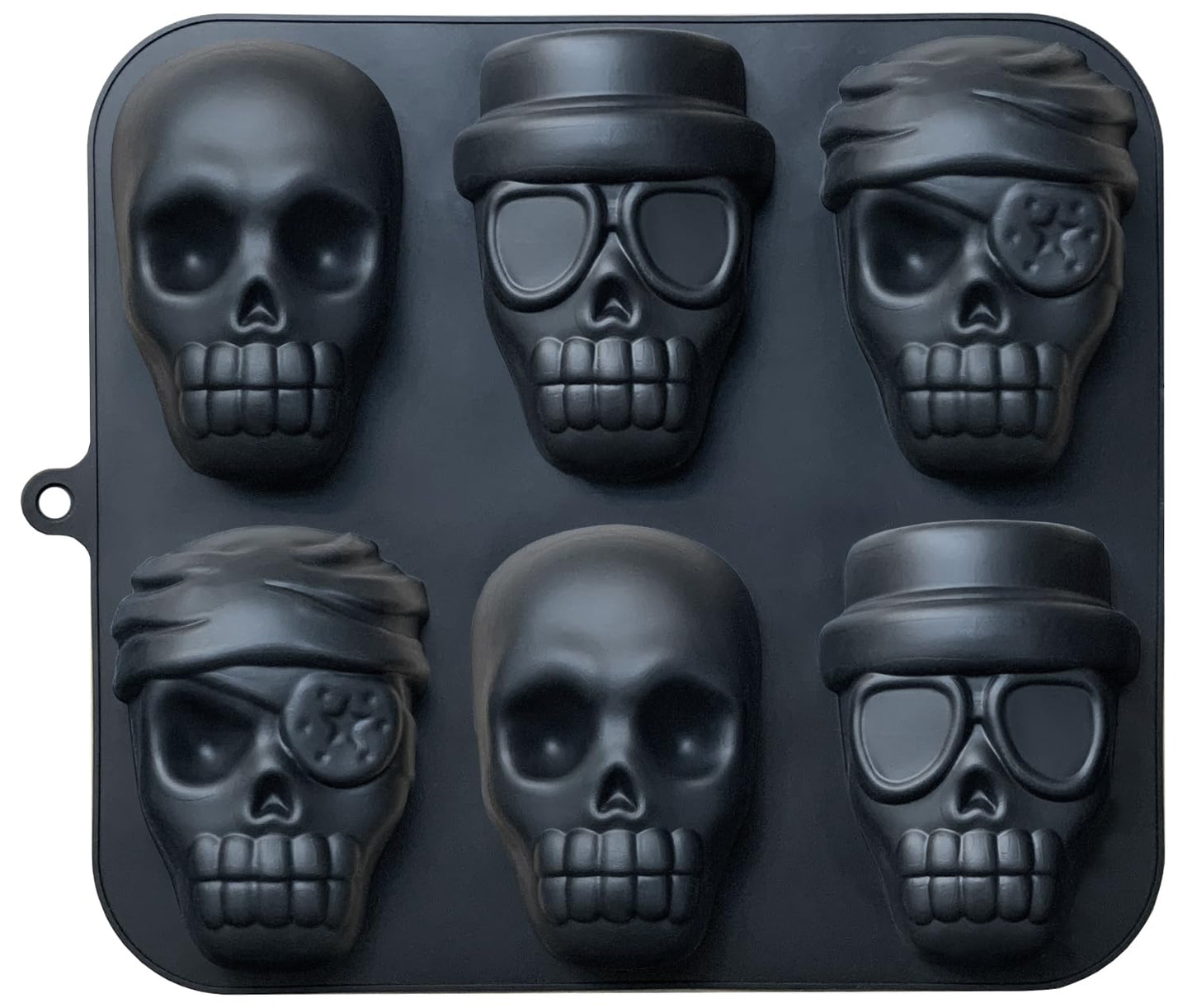 JETKONG Skull Cake Pan Silicone Skull Cakelet Mold Skull Pirate Cake Tin Baking Pan (Black)