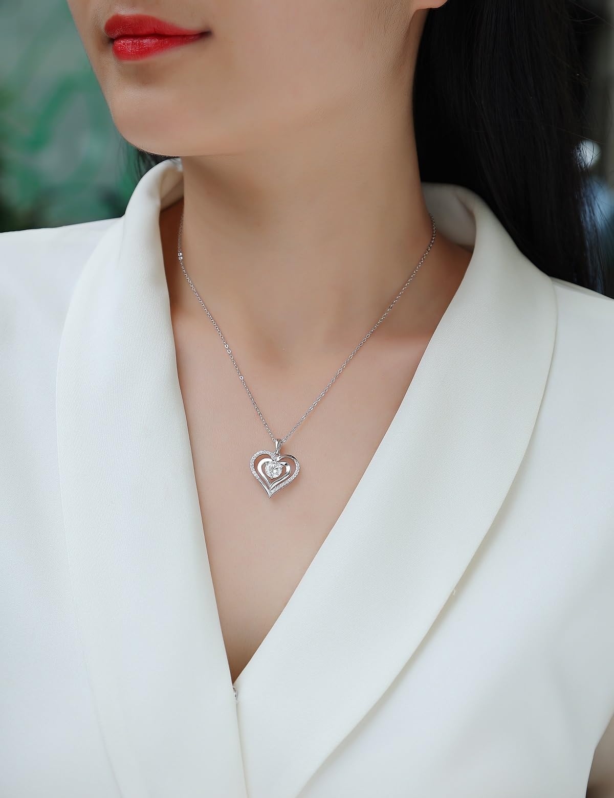 Sparkling Heart Moissanite Necklaces for Women, 1 Carat Moissanite, 925 sterling silver necklaces, jewelry, necklaces for women, mossinate, gifts for her, birthday gifts for women