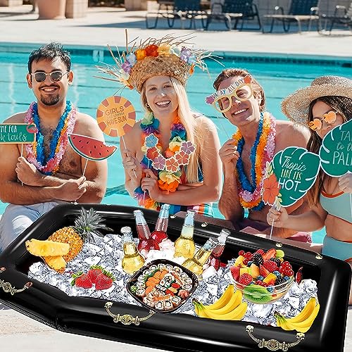 52Inch Inflatable Coffin Cooler Coffin Pool Float Inflatable Ice Chest Buffet Cooler Drink Beverage for Halloween Party Sp...