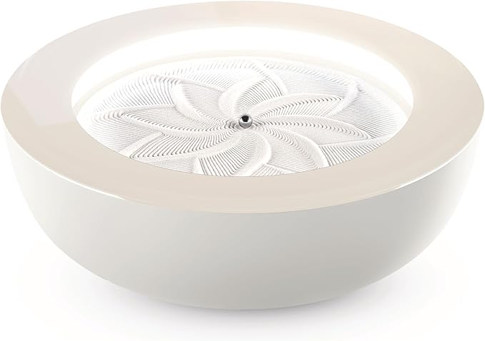 Homedics Drift Sandscape, Perpetual Motion Machine, Zen Garden, Meditation Accessories, Decorative Sandscape, Bluetooth, iOS, Android 21 Inch (Large), Cream