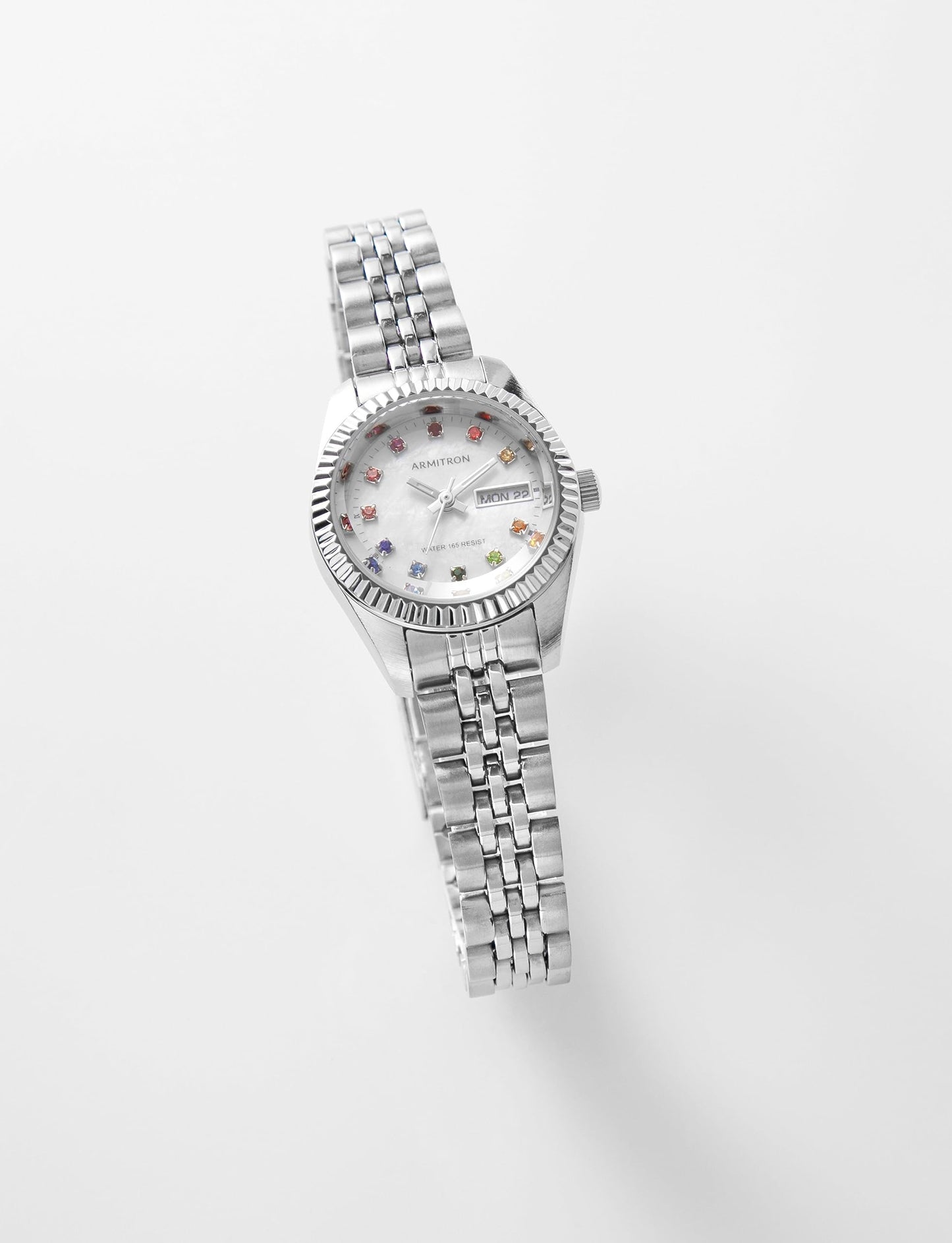 Armitron Women's Day/Date Crystal Accented Dial Metal Bracelet Watch, 75/2475