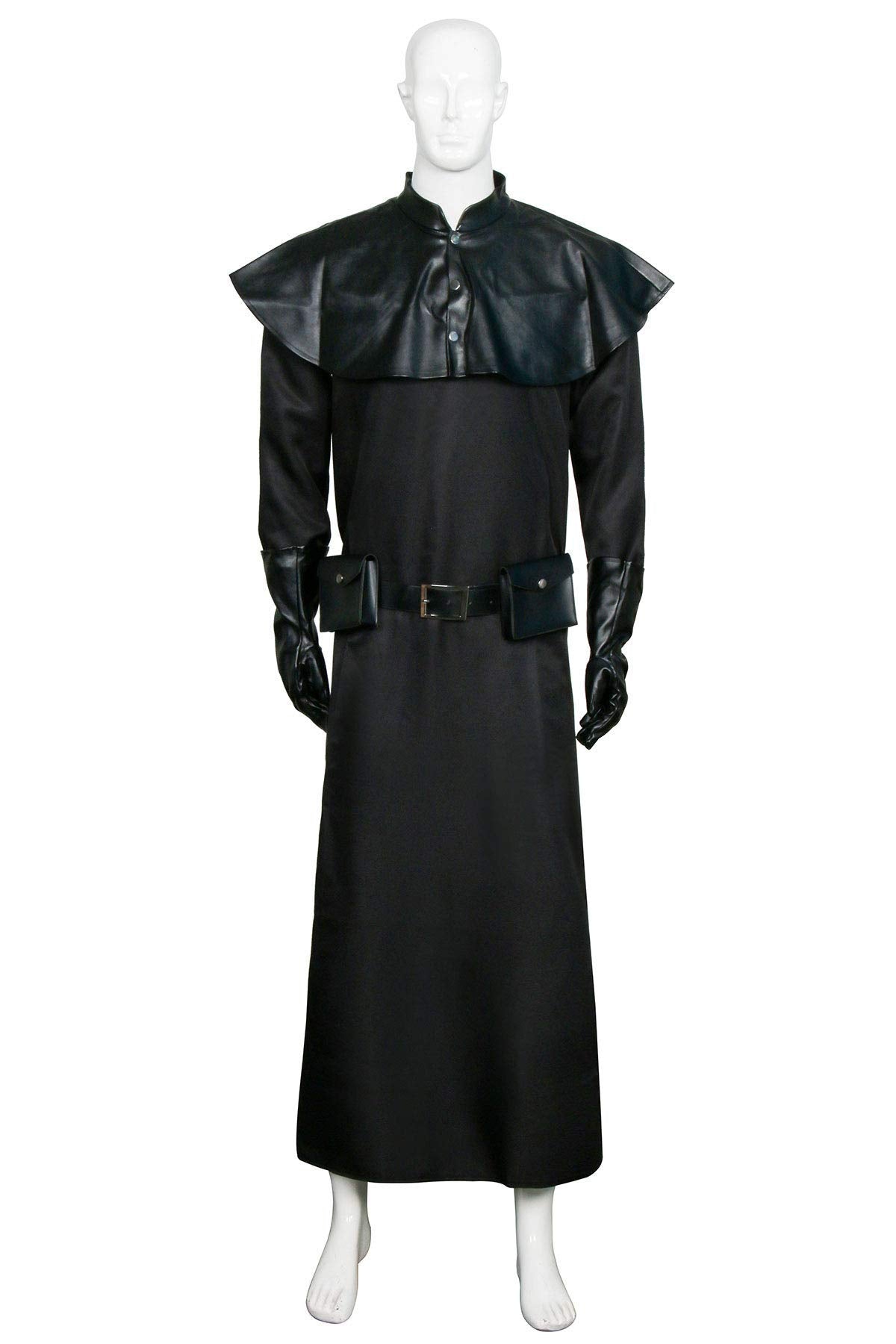 FirstCos Plague Doctor Costume for Adults Halloween Clothing Black Cloak Steampunk Fancy Dress Renaissance Priest Outift