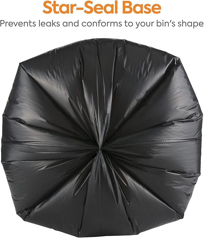 55-60 Gallon Industrial Trash Bag, 38" x 58", Low Density, 0.95 mil, Black, 100 Bags/Box (CW18188)