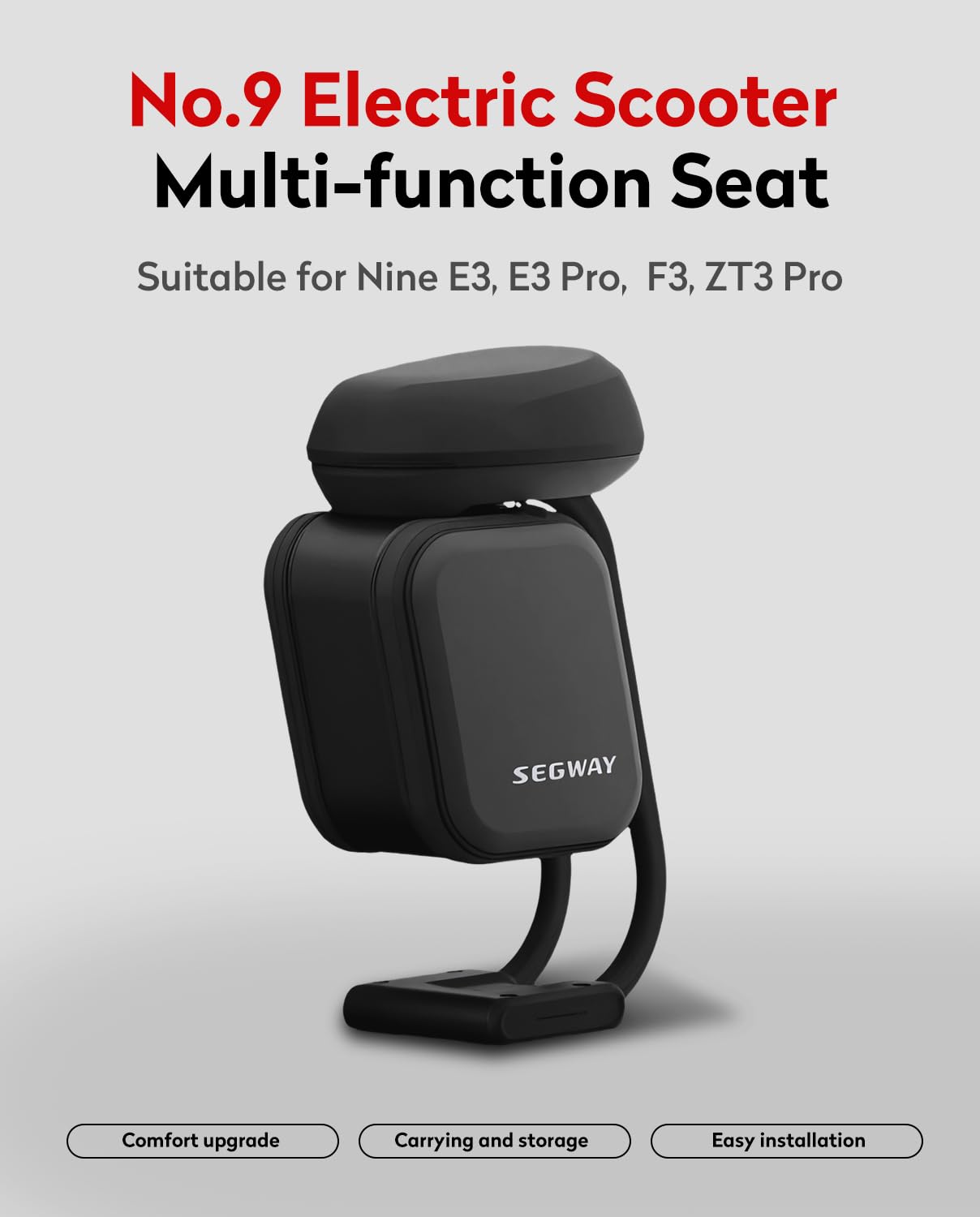 Electric Scooter seat Accessories are Compatible with The Segway Ninebot F3/E3/E3Pro/FNinebot ZT3 Pro Scooter, with Thickened Soft seat Cushions and Original Parts for ZT3 Seats and Bag Accessories