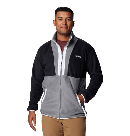Columbia Men's Backbowl II Full Zip Fleece, Black/City Grey, Large