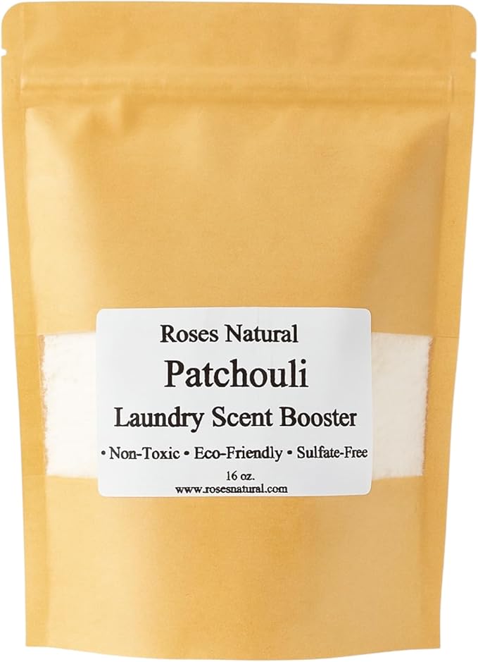 Patchouli Laundry Scent Booster, 16 oz, Advanced In-Wash Scent Booster, Musky Essential Oil Scented, Non-Toxic, Sulphate-Free, Eco-friendly Booster, Long Lasting Beads, Made in the USA.