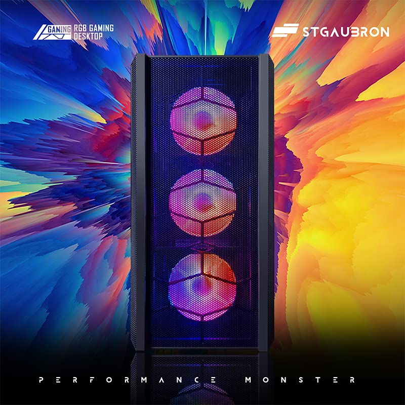 STGAubron Gaming PC Desktop - Intel i7, GeForce RTX 3060, 32GB RAM, 1TB SSD, WiFi 6, RGB Fans, Windows 11 -