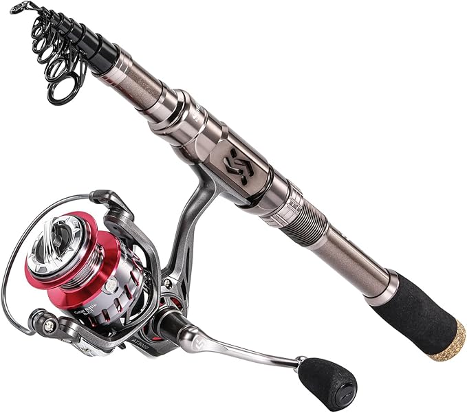 Sougayilang Fishing Rod Reel Combinations, 24 Ton Carbon Fiber, Portable Telescopic Fishing Rod Spinning Reels for Travel ...