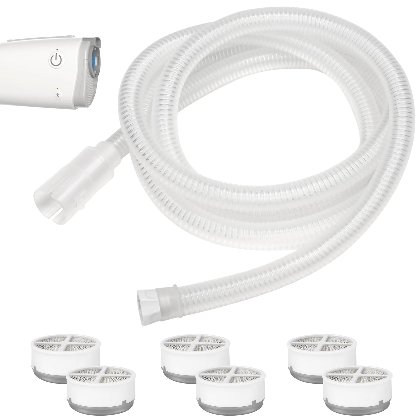 Replacement CPAP Tubing for AirMini with Humi DX,Including Tube Compatible with Airmini P10/N20/F20 & 6 Humi DX Compatible with N20/P10 Connector for AirMini,Great-Value CPAP Supplies by Medihealer
