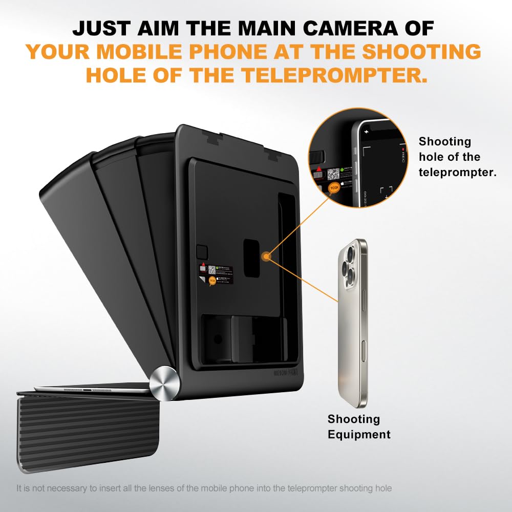 Lensgo Teleprompter For Phone Ipad Mini,7.9 Inch Mini Portable Prompter With Remote Control,App Compatible With Ios/Android For