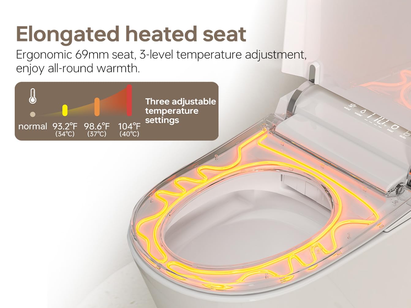 MEJE Smart Wall Hung Toilet Combo, Built-in Water Tank, Built-in Bidet, Heated Seat,Warm Water,Dryer,Auto Open/Close Lid, Auto Flush, Foam Shield (Include In-Wall Frame Carrier)