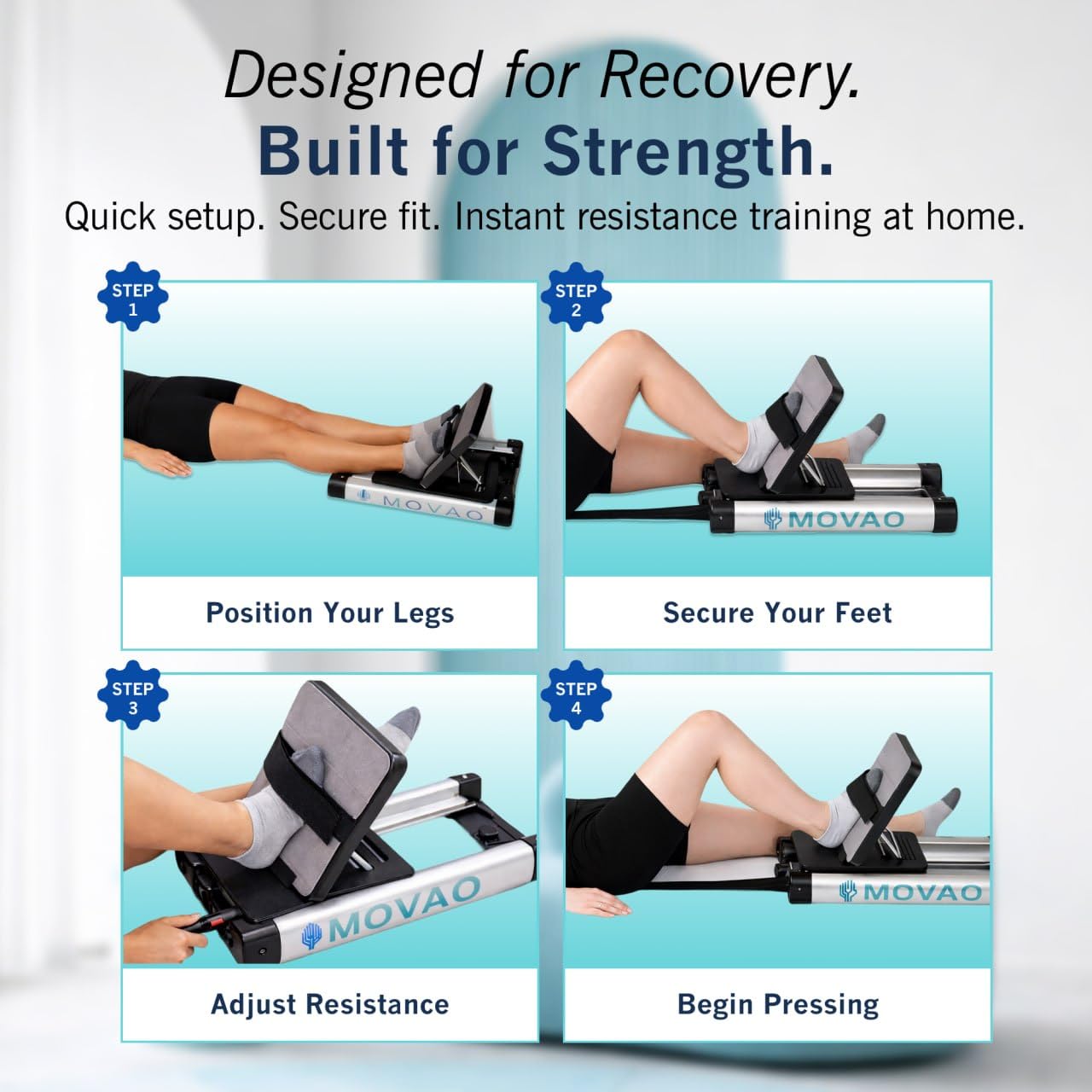 US Doctor Invented Mini in-Bed Leg Press Machine for Rehab | Low-Impact Leg Strength Trainer for Neurological & Orthopedic Recovery | Portable 9 lb PT Equipment with 6 Resistance Levels up to 66 lb