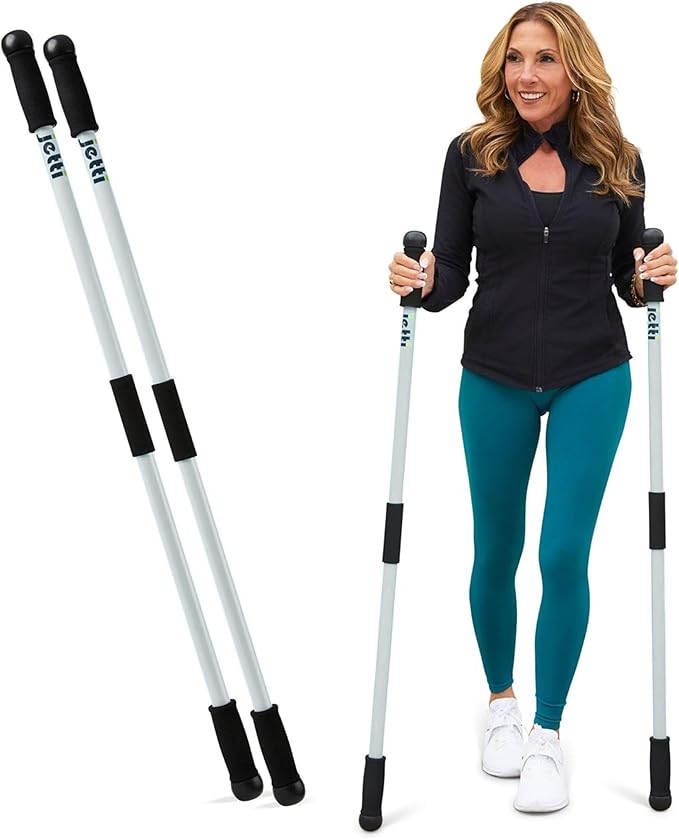 Weighted Walking Sticks for Seniors, Women & Men – 1.2lb Each Ergonomic Hiking Poles for Balance, Posture & Stability – Du...