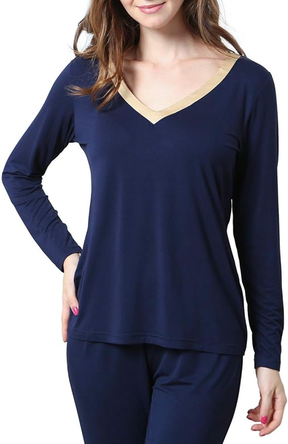 GYS Viscose from Bamboo Women's Pajama Sets Super Soft Long Sleeve Sleepwear Comfy Winter Pjs Sets S-4X