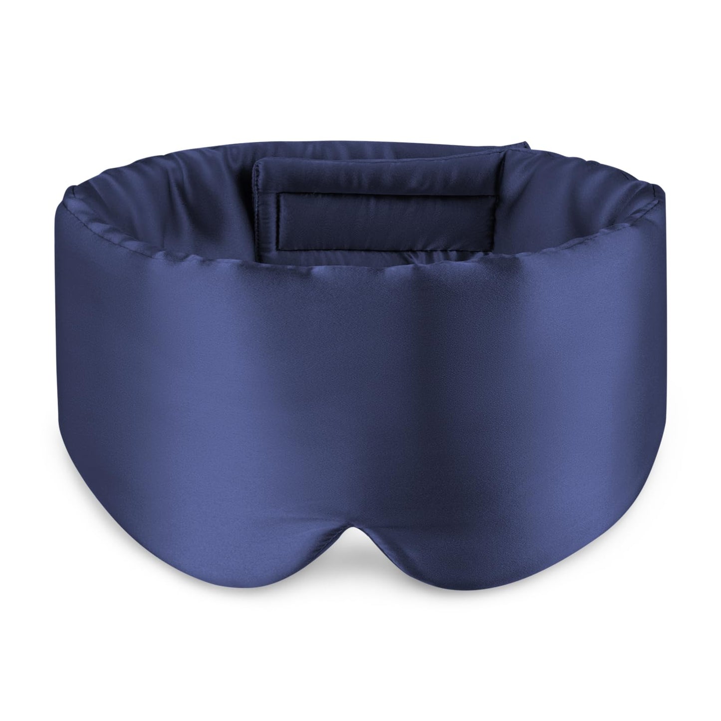 Zenssia 100% Mulberry Silk Sleep Mask Eye Mask for Man and Woman with Adjustable Headband, Full Size Large Sleep Mask & Blindfold for Total Blackout for All Night Sleep, Travel & Nap-Dark Blue
