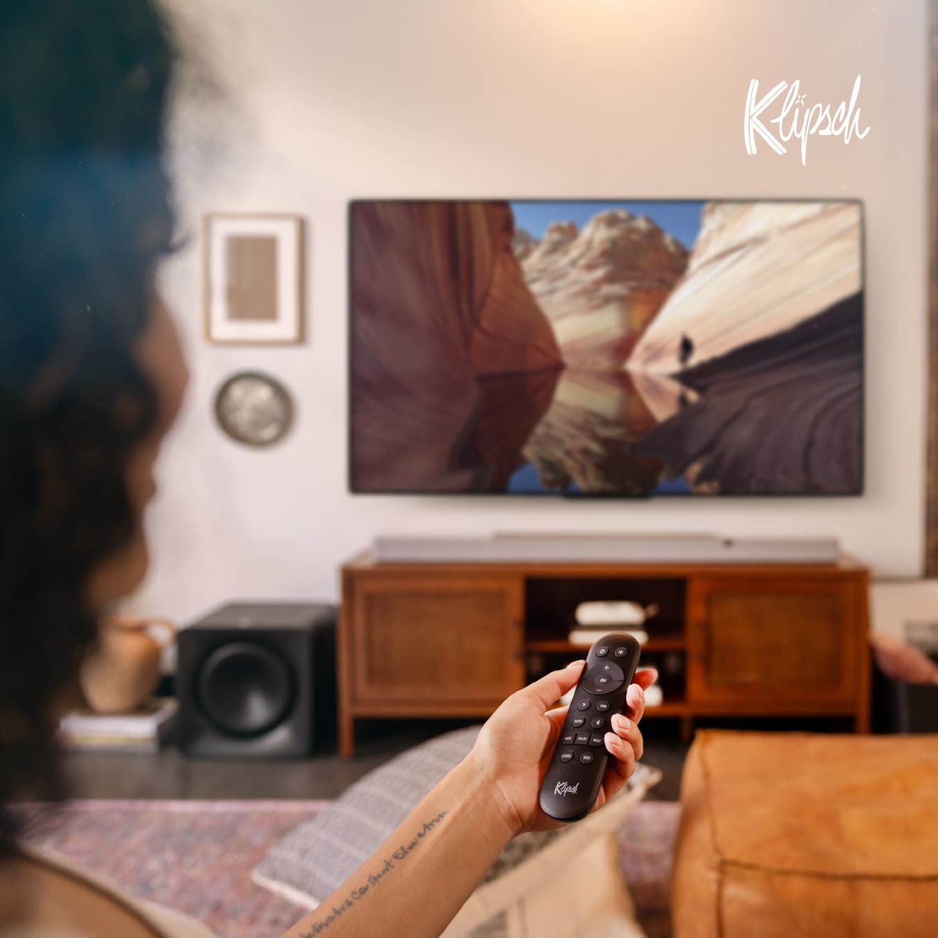 Klipsch Flexus CORE 200 3.1.2 Channel Powered by Onkyo Bluetooth Sound Bar with Dolby Atmos and Custom Tuned Bass - Black, 44" W