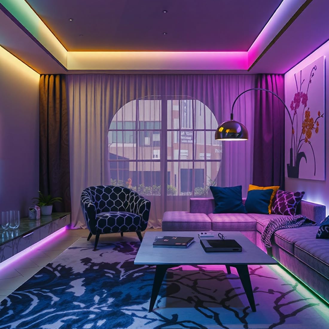 BTF-LIGHTING WS2815 (Upgraded WS2812B) 16.4ft 150 Pixels Magic Dream Color Individually Addressable RGB LED Flexible Strip Light 5050 SMD Dual Signal IP65 Silicone Coating Waterproof DC12V White PCB