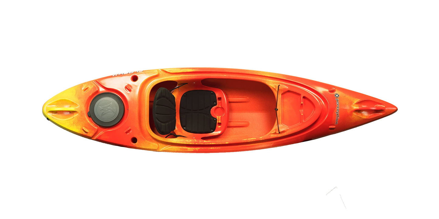 Perception Kayaks Flash 9.5 | Sit Inside Kayak for Fishing and Fun | Two Rod Holders | Multi-Function Dash | 9' 6" | Sunset
