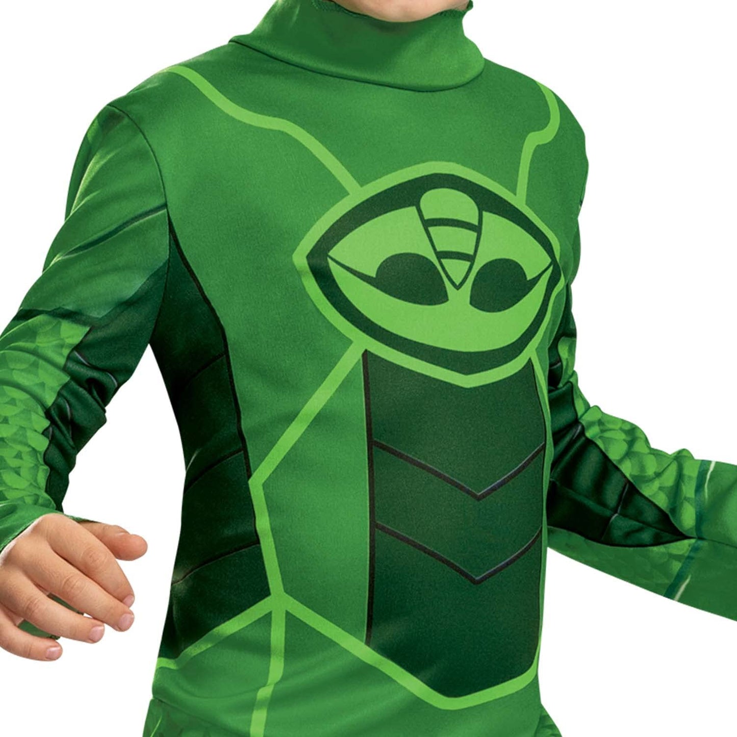 Disguise Gekko Costume for Kids, Official PJ Masks Megasuit Costume Jumpsuit and Mask, Toddler Size Medium (3T-4T)