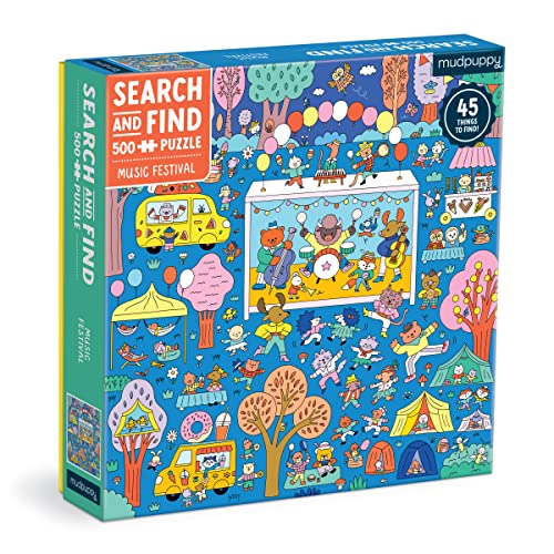 Mudpuppy Music Festival 500 Piece Search and Find Family Puzzle
