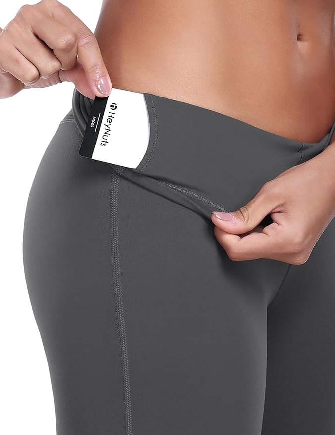 HeyNuts Harmony Flare Leggings 29"/30.5"/32.5"/34.5", High Waisted Tummy Control Wide Leg Bootcut Yoga Pants Lounge Soft