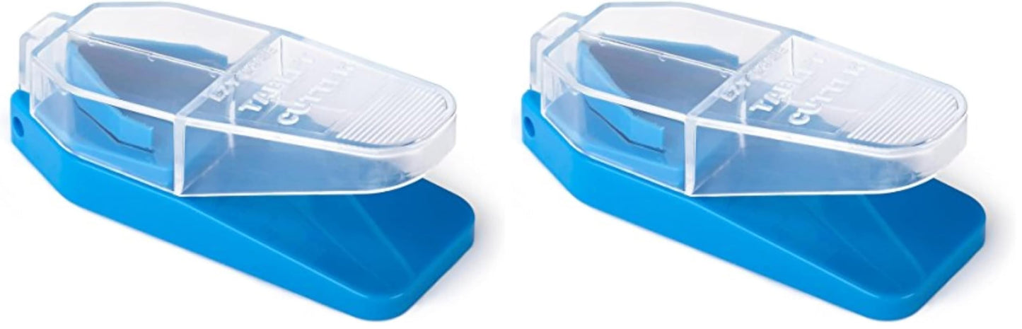 EZY DOSE Pill Cutter and Splitter Cuts Pills, Vitamins, Tablets Stainless Steel Blade Travel Sized Colors May Vary, 1 Count (Pack of 2) (67015)