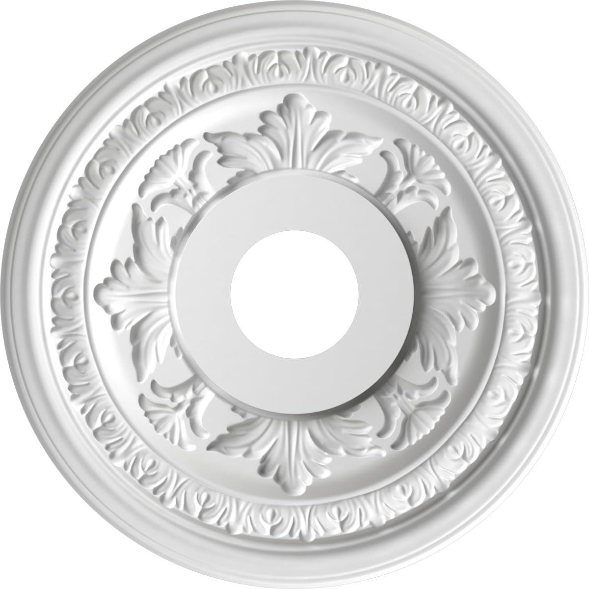 Ekena Millwork Cmp16Bacab Baltimore Thermoformed Pvc Ceiling Medallion (Fits Canopies Up To 6 1/2), 16Od X 3 1/2Id X 1P, Metalli