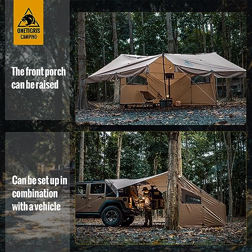 OneTigris COZSHACK Hot Tent, Large Spacious 4 Person Tent with Stove Jack, Windproof Waterproof Tent for Wood Stove Bushcr...