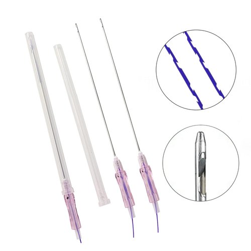 PHYMAT Pdo Threads for Face Lift Cog 18G100mm Pdo Molding Cog Bullet Blunt 20Pcs Threads for Face Lift